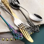 24pcs Cutlery Set Gold Dinnerware Stainless Steel Royal Spoon Forks Knives Kitchen Western Dinner Silverware Tableware Gift - Image 5