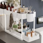 2Pcs 2-Tier Sliding Cabinet Organizer, Pull-Out Under Sink Rack, Double-Layer Shelf for Kitchen and Bathroom Storage - Image 4