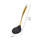 Gold Cooking Tool Set Silicone Head Kitchenware Stainless Steel Handle Soup Ladle Colander Set Turner Serving Spoon Kitchen Tool - Image 21