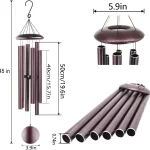 45 Inch Outdoor Wind Chime Red Aluminum Tube Garden Bell With Iron Top Cap Musical Yard Patio Decoration Gift For Mom - Image 3