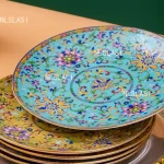 Ceramic Flat Plate Household Palace Style Jingdezhen Enamel Main Dining Plate Chinese Bone China Dessert Plate Tableware - Image 4