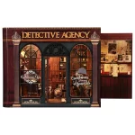 Book Nook Kit Detective Agency DIY 3D Wooden Puzzle Bookshelf Insert Dollhouse Model Bookend Building Home Decoration Gifts - Image 7