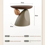 Corner Coffee Table,Modern Minimalist Round Accent Table with Unique Balance Design,Space-Saving Resin End Table for Living Room - Image 6