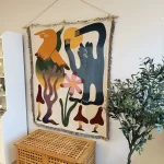 Abstract Design Blanket Woven Tapestry Wall Hanging with Fringe Edges Colorful Boho Chic Throw Blankets Decor for Sofa 130x160cm - Image 2