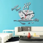 3D Acrylic DIY Wall Clock Mirror Wall Clocks Simple Home Digital Wall Sticker Decoration Mute Coffee Cup Wall Quartz Clock - Image 3