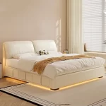 Simple Sleeping Bed Space Saving Design Modern Luxury Double Queen Bedroom Massage Bed Wooden Storage Muebles Trendy Furniture - Image 4