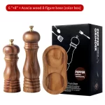 Acacia Wood Pepper Mill Grinders with base pepper mill Spice Mill for Tableware Kitchenware - Image 10