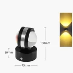 Modern Wall Sconce Double Sided Lens Sunset Bedside Painting Aisle Home Atmosphere Wall Scone 360° Rotating Wall Lamp - Image 8