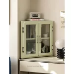 Corner Cabinet for Bedroom, Mid-Century Display Shelf for Desktop Collection, Designer Storage Showcase for Home Organizing - Image 3