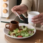 Nordic Ceramic Seasoning Jar with Spoon Kitchen Storage Box Simple Bamboo Lid Salt Jar Oil Bottle, Seasoning Tools Kitchen - Image 3