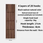 Solid Wood Wall Mounted Coat Racks Clothes Hanging Door Multilayer Coat Racks Hooks Piano Key Clothing Hanger Entrance Bedroom - Image 12