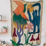 Abstract Design Blanket Woven Tapestry Wall Hanging with Fringe Edges Colorful Boho Chic Throw Blankets Decor for Sofa 130x160cm - Image 7