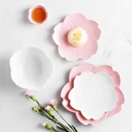 GIEMZA Ceramic Dinner Plates 3pcs Pink Flower White Floral Dish Dinnerware Sets Platos De Ceramica Porcelain Plate Stoneware - Image 4