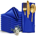 50pcs 30x30cm Rose Gold Small Satin Table Napkins Placemats Silk Dinner Cloth Napkins For Party Hotel Wedding Table Decoration - Image 23