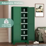 Metal Pantry Cabinet with 2 Doors and 5 Adjustable Shelves, 75" Kitchen Storage cabinets with Gold Handles, Versatile Storag - Image 4