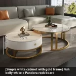 Round Unique Coffee Tables Waterproof Modern Simple Metal Coffee Tables Aesthetic Organizer Muebles De La Sala Home Decoration - Image 35