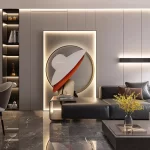 Modern Minimalist Living Room Decoration Paintingled Light Mural Luxurious Floor Painting Sofa Background Wall Hanging Painting - Image 4