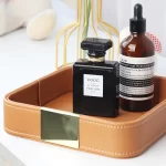 Fashion Leather Storage Box Home Living Room Bedroom Office Desktop Keys Cosmetics Lipstick Accessories Sundries Storage Tray - Image 6