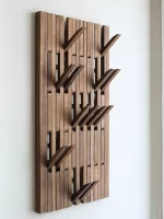 Solid Wood Wall Mounted Coat Racks Clothes Hanging Door Multilayer Coat Racks Hooks Piano Key Clothing Hanger Entrance Bedroom - Image 3