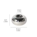 Ceramics Candle Holder Circular Silvery Candlestick Home Desktop Modern Simplicity Decor DIY Office Supplies Aromatherapy Gifts - Image 8