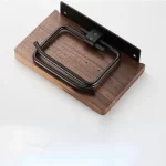 Black Walnut Toilet Paper Holder Wood PaperTowel Rack Bathroom Storage Rack Roll Tissue Holders Wooden Wall Hanging Paper Shelf - Image 5