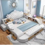 Headboard Storage Double Bed Queen Drawers King Size Smart Bed Luxury Princess Modern Letto Matrimoniale Bedroom Furniture - Image 3