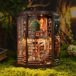 DIY Smart Tree Ring Bookshelf Book Stand Handmade Assembly Wooden Miniature Model DIY Assembly Toy