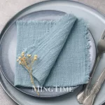 20pcs 32x32cm Cotton Gauze Table Napkins Bohemian Wedding Decor Vintage Western Style Bridal Party Dinner Cloth Accessories - Image 20