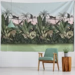 Tropical rainforest tapestry European style jungle wall hanging living room tapestry home wall decoration bed sheets picnic mats - Image 2