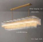 Nordic Luxury Glass Bar Big Ceiling Chandeliers Home Decoration Large Hanging Lamps for Living Room Hotel Lustre Gold - Image 17