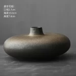 Black Terracotta Vase Coarse pottery vase ceramic Imitation Stone Abstract Flower Arranger vases retro glazed flower ware - Image 6