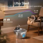 3.2L/108oz Wireless Charging Sensor Cat Water Feeder Stainless Steel Cat Dog Water Fountain Silent Water Level Window No Plug - Image 6