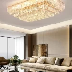 Crystal Rectangle Big Ceiling Lights LED Ceiling Chandelier Living Room Led Lamparas Para Techo Lighting for Lustre Home Decor