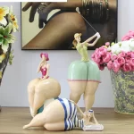 Nordic Plump Beauty Female Figurines Sculpture Ornaments Home Living Room Desk Fat Girl Statue Resin Decoration Accessories - Image 3