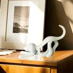 Abstract Ribbon Dog Sculpture Home Office Desk Shelf Tabletop Decor Modern Art Figurine Gift For Living Room Study -Unique - Image 3