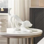 Abstract Ribbon Dog Sculpture Home Office Desk Shelf Tabletop Decor Modern Art Figurine Gift For Living Room Study -Unique