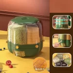 Kitchen Storage Container Large Food Storage Container 360° Rotating Rice Barrels Sealed Cereal Dispenser Rice Tank Grain Box - Image 5
