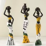 African Black Woman Figurines Sculptures Friends Gift Home Ornamenten Hars Retro Ambachten Accessories Shelf Decoration