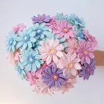 Ins Chrysanthemum Crochet Bouquets Handwoven Flowers Artificial Plants Desktop Home Decoration Friends' Gifts