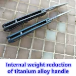 JUFULE 2026 Dixon Titanium Handle Ceramic Bearing Pocket EDC Tool Kitchenware Fish Fruit Camping 154CM Outdoor Folding Knife - Image 4