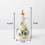 Hand-Painted Ceramic Oil Bottle Kitchen Storage Nordic Vinegar Oil Dispenser Cooking Utensil for Home Use Kitchen Seasoning Jar - Image 7