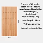 Solid Wood Wall Mounted Coat Racks Clothes Hanging Door Multilayer Coat Racks Hooks Piano Key Clothing Hanger Entrance Bedroom - Image 10