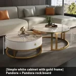 Round Unique Coffee Tables Waterproof Modern Simple Metal Coffee Tables Aesthetic Organizer Muebles De La Sala Home Decoration - Image 33