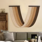 Large Macrame Wall Hanging Tapestry with Wooden Stick Hand-Woven Bohemia Tassel Curtain Tapestry Wedding Backgrou Boho Decor - Image 7