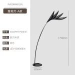Nordic Floor Lamp Designer Room Decor Living Room Floor Lamp Villa Flamingo Leaf-shaped Table Lamp Standing Light Black - Image 9
