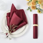 60 Pack 30*30cm Wine Red Satin Table Napkins Soft Smooth Cloth Napkins Silky Satin Cloth Napkins for Restaurant Party Decoration
