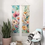 Boho Floral Tapestry Wall Hanging ,Botanical Tapestries, Gardens Wall Art Tapestry for Home Decor 12.8 x 51.2 Inches - Image 4