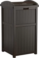 Suncast 30 Gallon Outdoor Trash Hideaway Resin Refuse Container Lid Cyberspace Concealed Waste Storage Patio Backyard Garden - Image 8