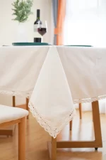 Nordic White Tablecloth Cotton Linen Map Rectangle Round Table Cloth Soft Cover Lace Tassel Outdoor Picnic Blanket for Banquet - Image 9