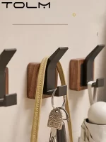 Walnut Coat Wall Hook Wall Hanging Coat Rack for Bathroom Kitchen Bedroom Hallway Wall Hooks Coat Clothes Holder - Image 5